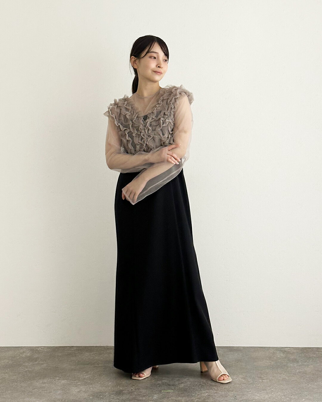PourVous | 3点セットフリルボレロドレス 結婚式 パーティードレス