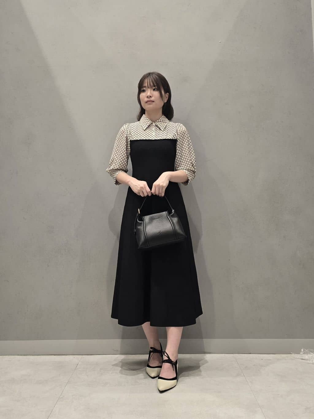 LASUDのシャツドッキングニットワンピースを使ったコーディネートを紹介します。｜Rakuten Fashion(楽天ファッション／旧楽天ブランドアベニュー)6217763