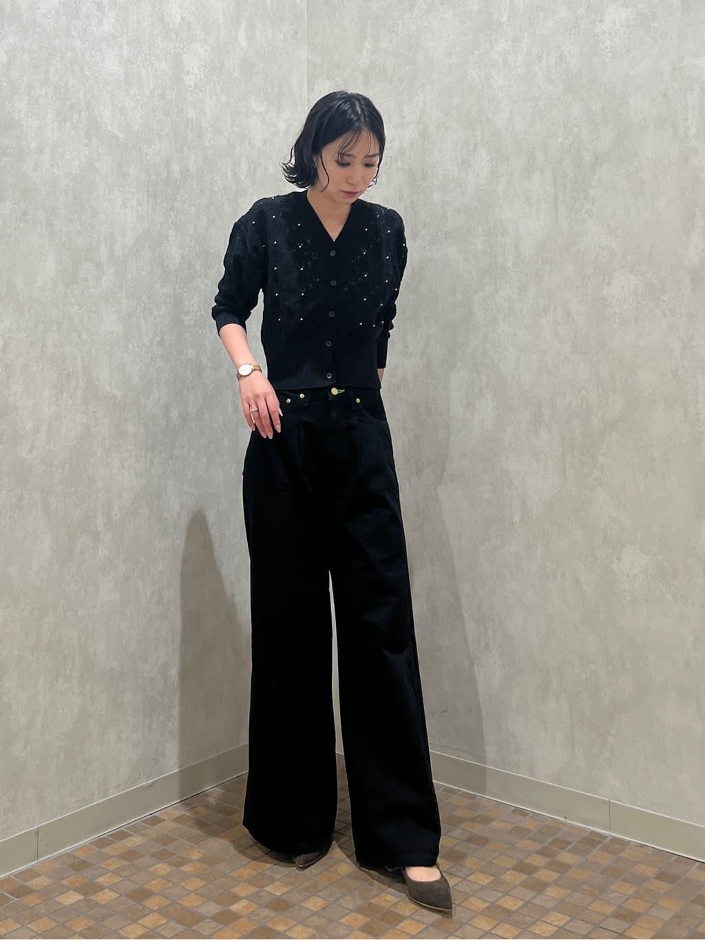 UNITED ARROWS LTD. OUTLET | フェイクパール レース カーディガン