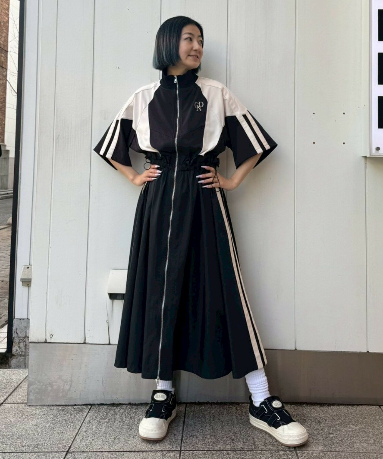 Candy stripper チュニック Candy StripperのCND TRACK JERSEY DRESSを使ったコーディネート
