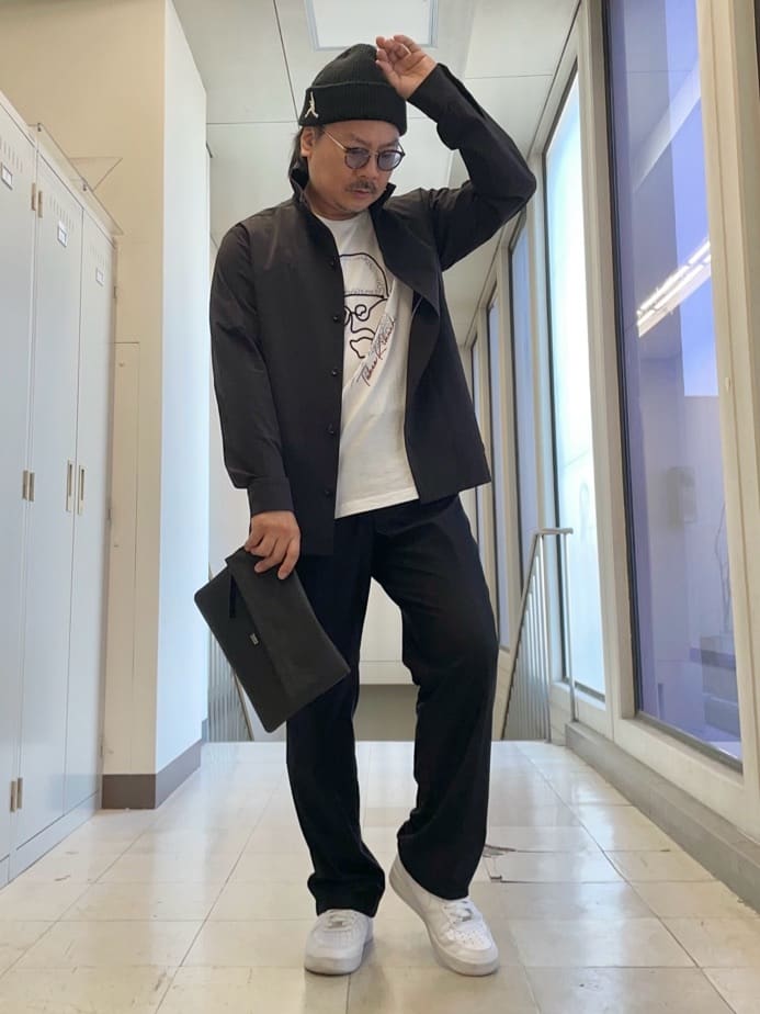 TAKEO KIKUCHIの【3D ナイロン ストレッチ】スタンドカラー シャツブルゾンを使ったコーディネートを紹介します。｜Rakuten Fashion(楽天ファッション／旧楽天ブランドアベニュー)6225337