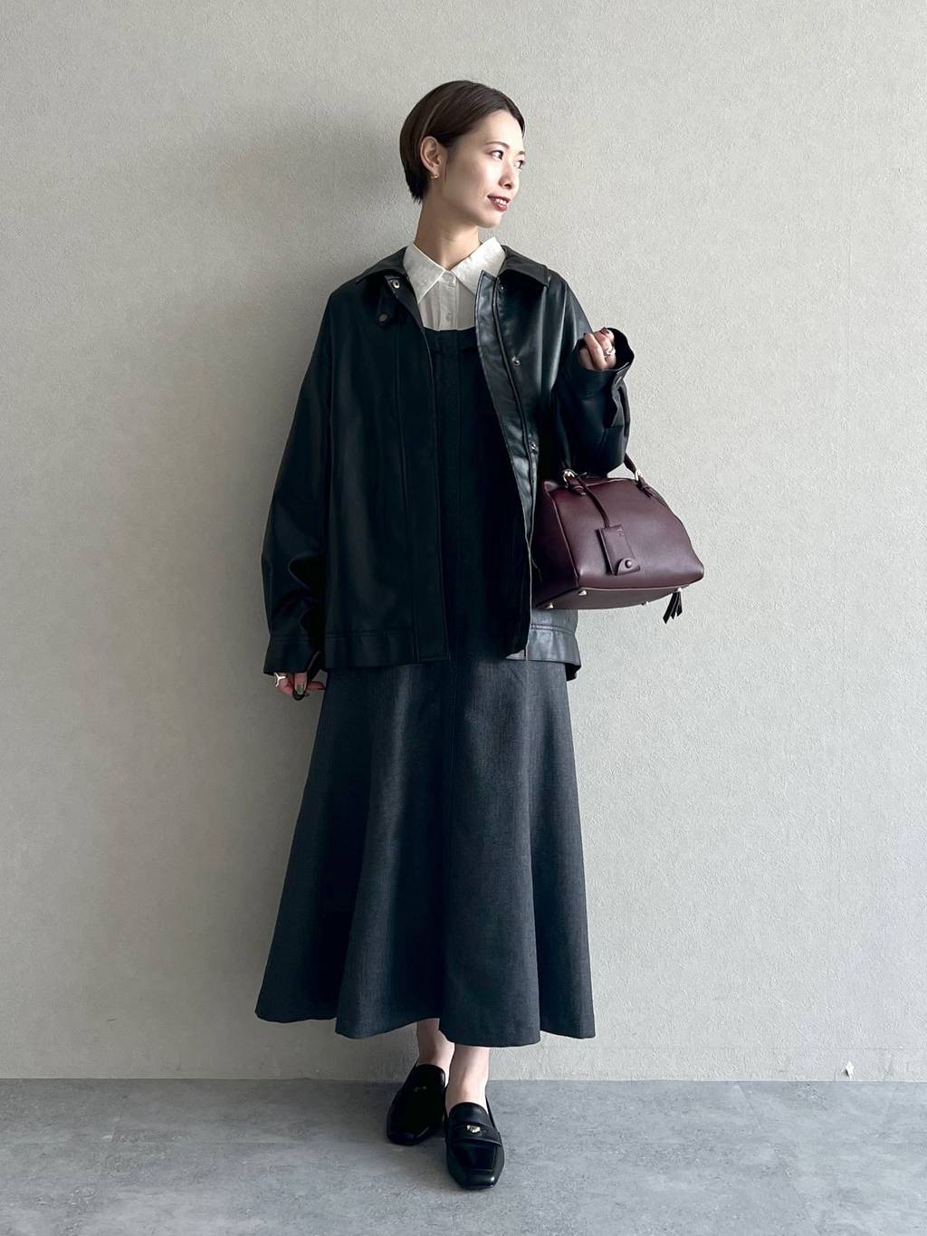 mysty womanの【WEB限定】フェイクレザーミドルブルゾンを使ったコーディネートを紹介します。｜Rakuten Fashion(楽天ファッション／旧楽天ブランドアベニュー)6225412