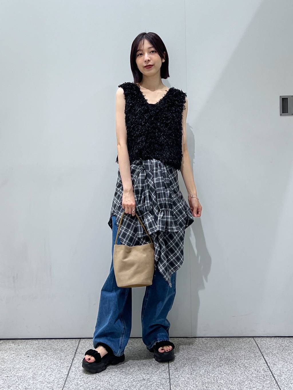 mysty womanのオンブレーチェックキャミSETシャツを使ったコーディネートを紹介します。｜Rakuten Fashion(楽天ファッション／旧楽天ブランドアベニュー)6226708