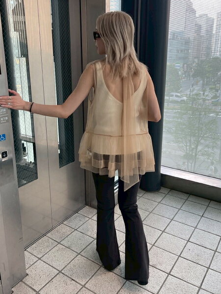 LE CIEL BLEUのソフトチュールボウタイトップ / Soft Tulle Bow Tie 