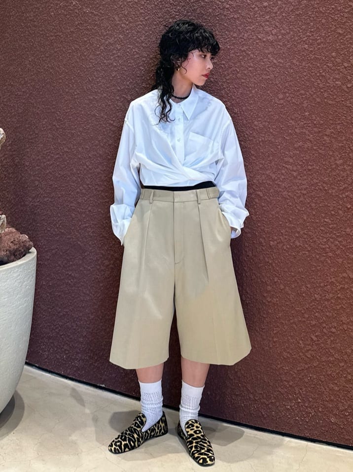 6(ROKU)＞コットン ロングリボン シャツ