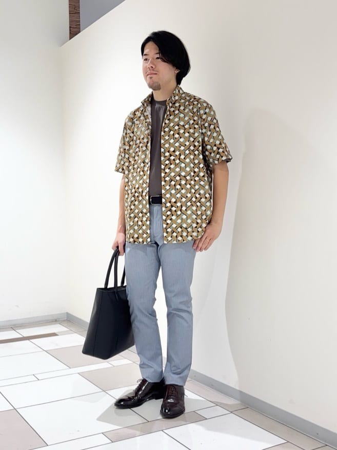 TAKEO KIKUCHIの【COOL CITY WEAR】籠目アート柄 サッカーシャツ /通気性を使ったコーディネートを紹介します。｜Rakuten Fashion(楽天ファッション／旧楽天ブランドアベニュー)6237716