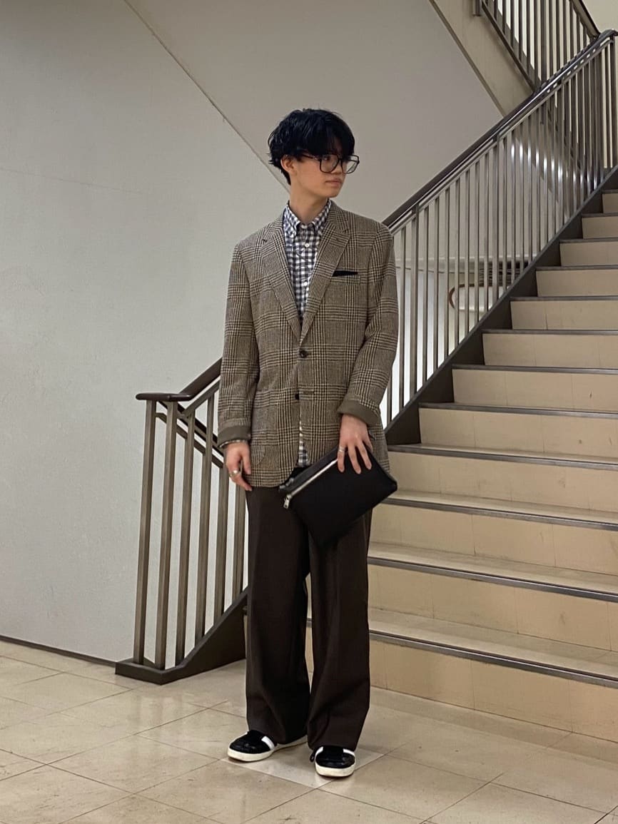 TAKEO KIKUCHIのチェックボーラーガーゼシャツを使ったコーディネートを紹介します。｜Rakuten Fashion(楽天ファッション／旧楽天ブランドアベニュー)6237983