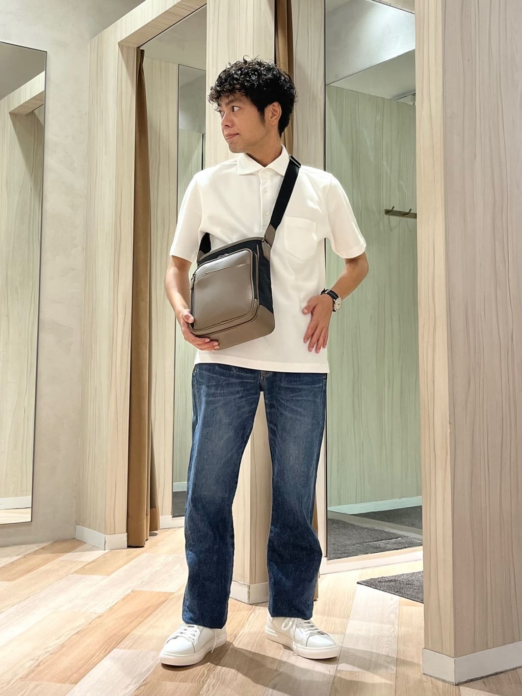 TAKEO KIKUCHIの【抗菌防臭/9色5サイズ展開】ハニカムメランジ ポロシャツを使ったコーディネートを紹介します。｜Rakuten Fashion(楽天ファッション／旧楽天ブランドアベニュー)6240546