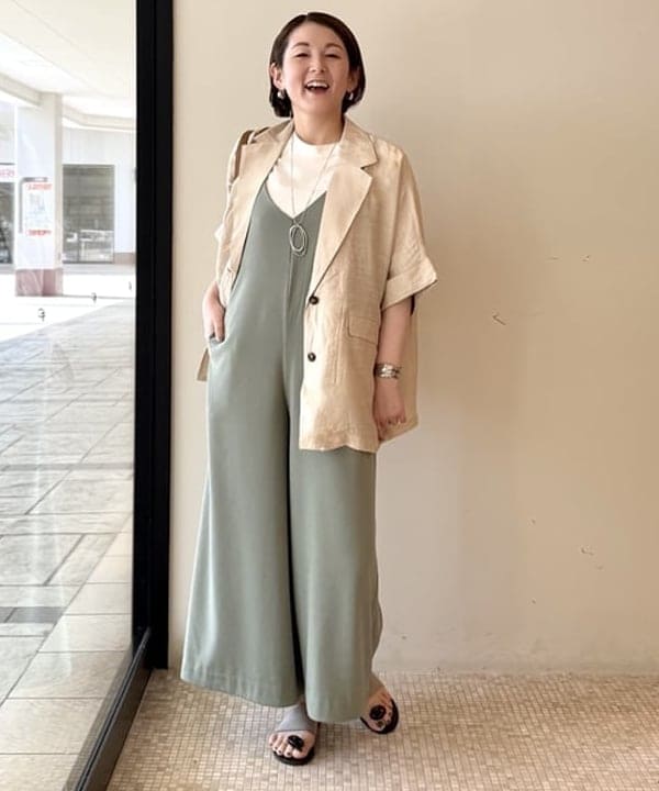 BEAMS HEARTのフレンチスリーブ ジャケット 半袖ジャケット レディースを使ったコーディネートを紹介します。｜Rakuten Fashion(楽天ファッション／旧楽天ブランドアベニュー)6241436