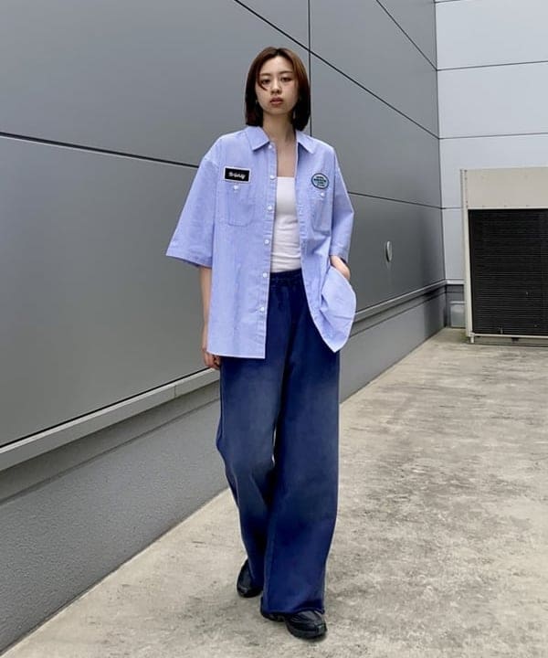 BEAMS HEARTのGMS ストライプ オックス ワークシャツを使ったコーディネートを紹介します。｜Rakuten Fashion(楽天ファッション／旧楽天ブランドアベニュー)6241473