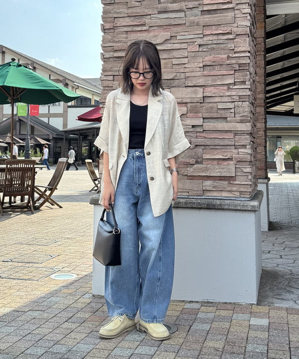 BEAMS HEARTのフレンチスリーブ ジャケット 半袖ジャケット レディースを使ったコーディネートを紹介します。｜Rakuten Fashion(楽天ファッション／旧楽天ブランドアベニュー)6241704