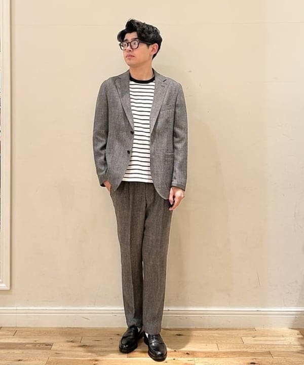 BEAMS HEARTのミックスツイード 2ボタンジャケット(S~XL・セットアップ対応)を使ったコーディネートを紹介します。｜Rakuten Fashion(楽天ファッション／旧楽天ブランドアベニュー)6241780