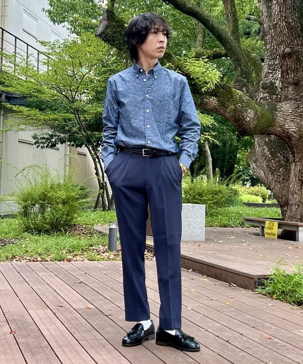 BEAMS HEARTのペイズリープリント シャンブレー ボタンダウン シャツ 25FW(S~XL)を使ったコーディネートを紹介します。｜Rakuten Fashion(楽天ファッション／旧楽天ブランドアベニュー)6241794