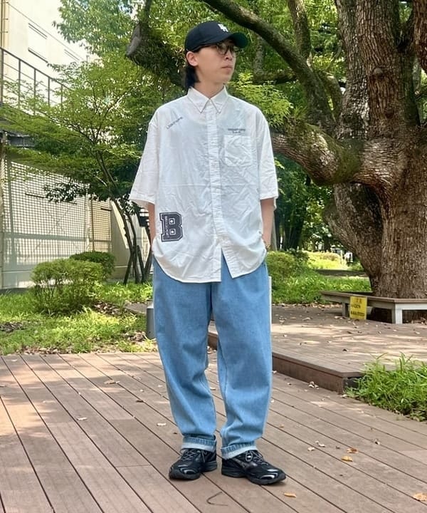 BEAMS HEARTのレタード オックス ビッグ ショートスリーブ シャツを使ったコーディネートを紹介します。｜Rakuten Fashion(楽天ファッション／旧楽天ブランドアベニュー)6241983