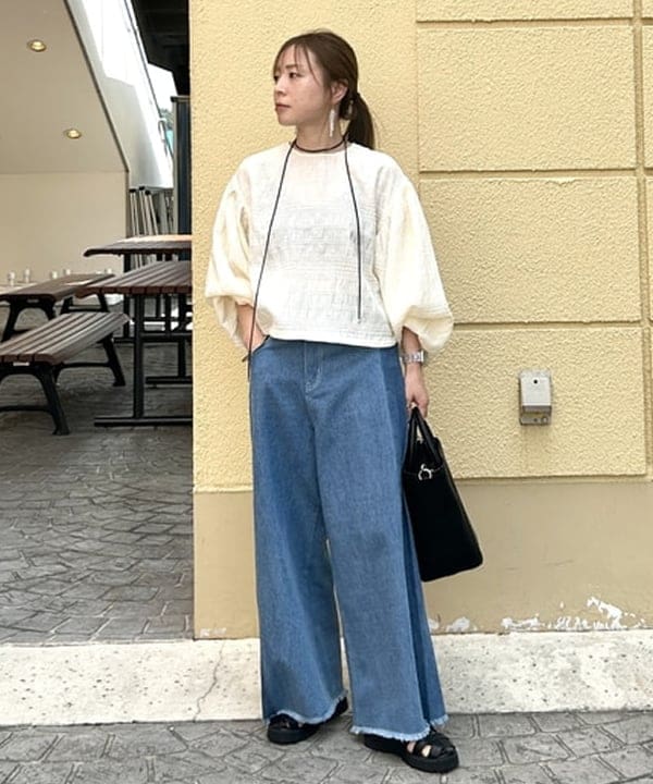 BEAMS HEARTのモールボーダー 2WAY ブラウスを使ったコーディネートを紹介します。｜Rakuten Fashion(楽天ファッション／旧楽天ブランドアベニュー)6242040