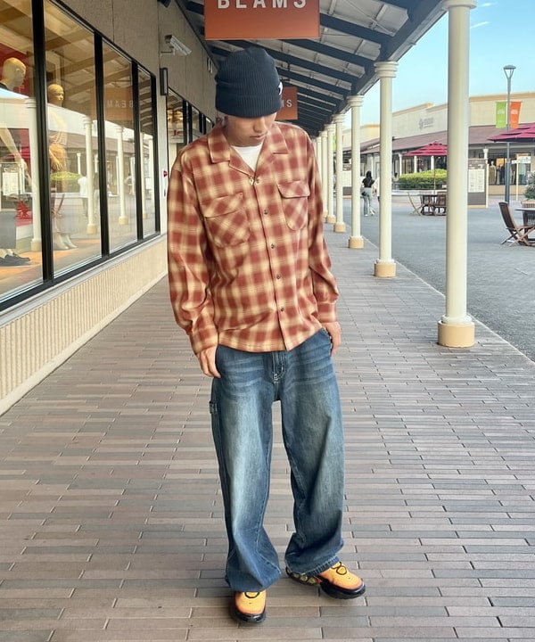 BEAMS HEARTのポリエステル レーヨン オンブレーチェック シャツを使ったコーディネートを紹介します。｜Rakuten Fashion(楽天ファッション／旧楽天ブランドアベニュー)6242153