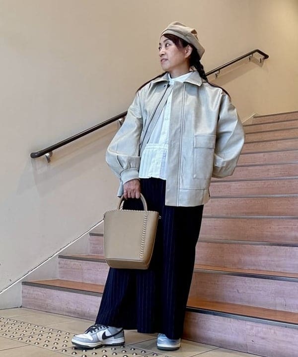 BEAMS HEARTのヴィンテージライク フェイクレザー ブルゾンを使ったコーディネートを紹介します。｜Rakuten Fashion(楽天ファッション／旧楽天ブランドアベニュー)6242269