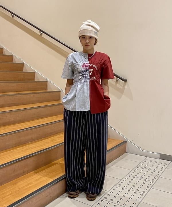 BEAMS HEARTの切り替え シャーリング Tシャツを使ったコーディネートを紹介します。｜Rakuten Fashion(楽天ファッション／旧楽天ブランドアベニュー)6242520