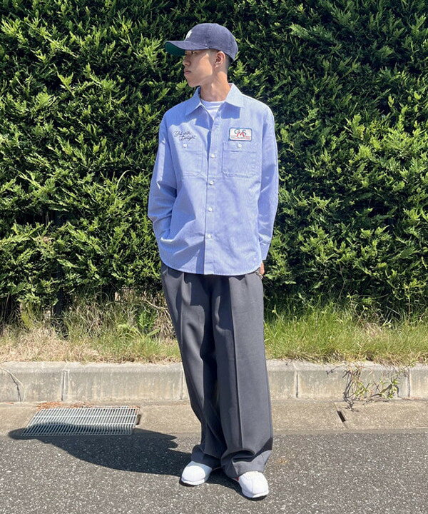 BEAMS HEARTのGMS ビッグシルエット ワークシャツを使ったコーディネートを紹介します。｜Rakuten Fashion(楽天ファッション／旧楽天ブランドアベニュー)6242524