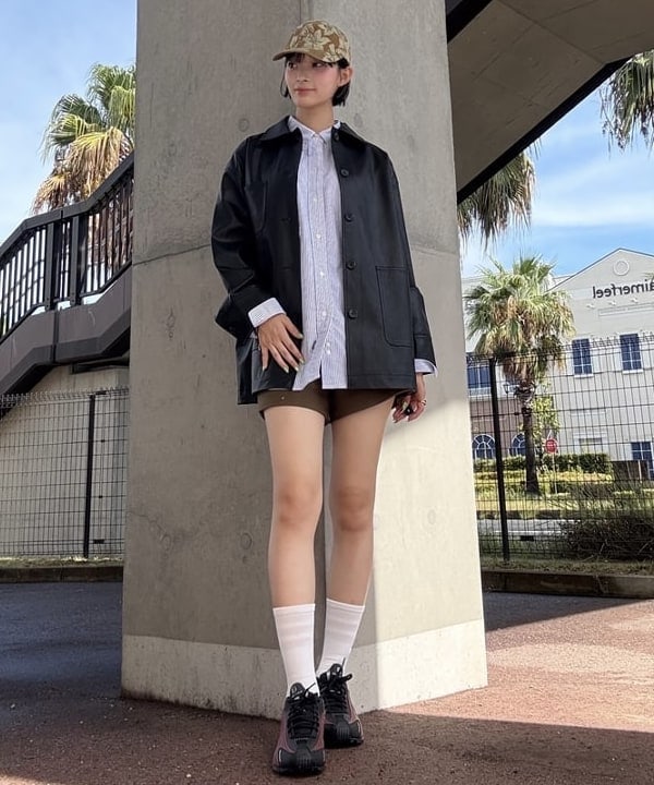 BEAMS HEARTのヴィンテージライク ワークジャケット 25AW レディース フェイクレザー オーバーサイズ 秋 ライトアウターを使ったコーディネートを紹介します。｜Rakuten Fashion(楽天ファッション／旧楽天ブランドアベニュー)6242590