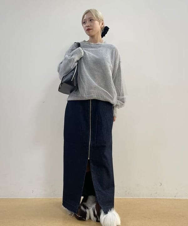 BEAMS HEARTのフロントジップ デニム スカートを使ったコーディネートを紹介します。｜Rakuten Fashion(楽天ファッション／旧楽天ブランドアベニュー)6242862