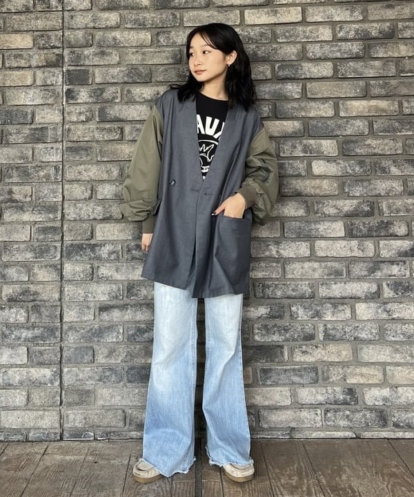 BEAMS HEARTのMA-1 ドッキング ジャケット 25AW 秋 ライトアウター レディースを使ったコーディネートを紹介します。｜Rakuten Fashion(楽天ファッション／旧楽天ブランドアベニュー)6243232