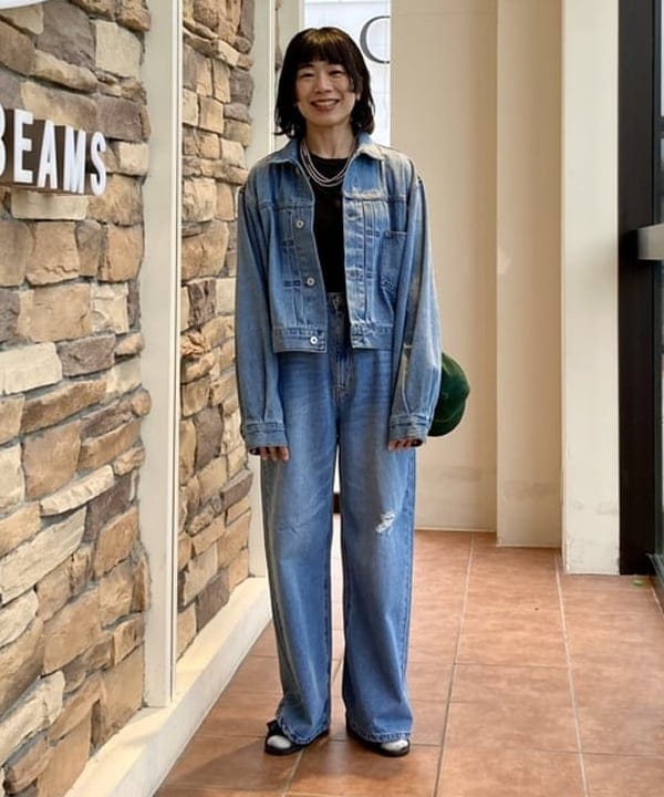 BEAMS HEARTのクロップド デニム ジャケットを使ったコーディネートを紹介します。｜Rakuten Fashion(楽天ファッション／旧楽天ブランドアベニュー)6243435
