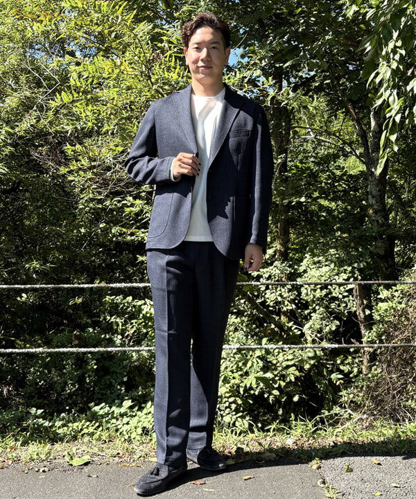 BEAMS HEARTのミックスツイード 2ボタンジャケット(S~XL・セットアップ対応)を使ったコーディネートを紹介します。｜Rakuten Fashion(楽天ファッション／旧楽天ブランドアベニュー)6243717