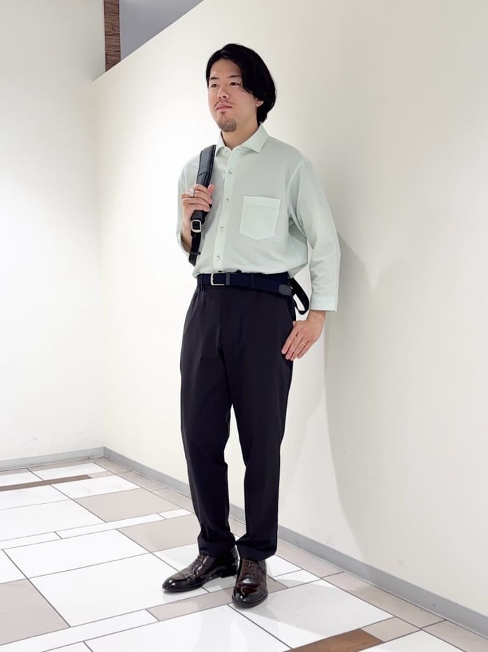 TAKEO KIKUCHIの【抗菌防臭/7分袖】サッカージャージ ストライプシャツを使ったコーディネートを紹介します。｜Rakuten Fashion(楽天ファッション／旧楽天ブランドアベニュー)6246865