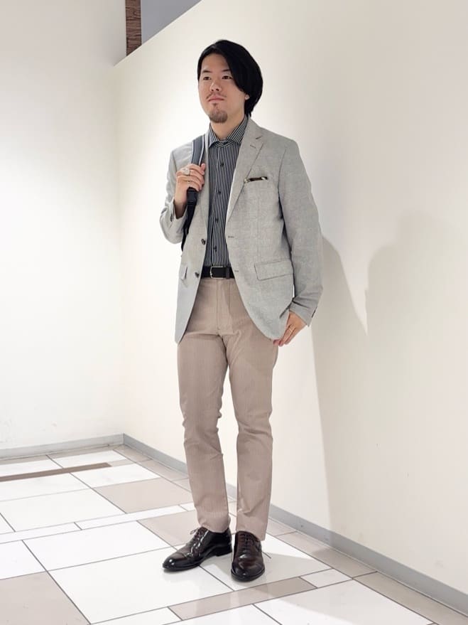 TAKEO KIKUCHIの【抗菌防臭】COOL DOTS(R)ドビープリント ジャケットを使ったコーディネートを紹介します。｜Rakuten Fashion(楽天ファッション／旧楽天ブランドアベニュー)6260361