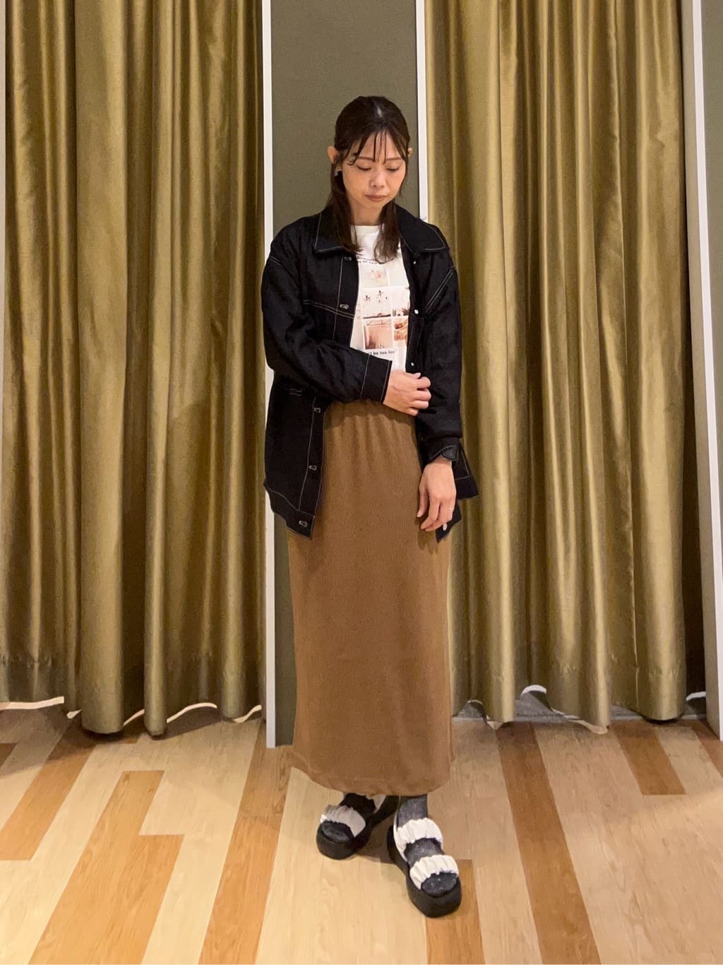 Green Parksの針抜きリブナロースカートを使ったコーディネートを紹介します。｜Rakuten Fashion(楽天ファッション／旧楽天ブランドアベニュー)6263093