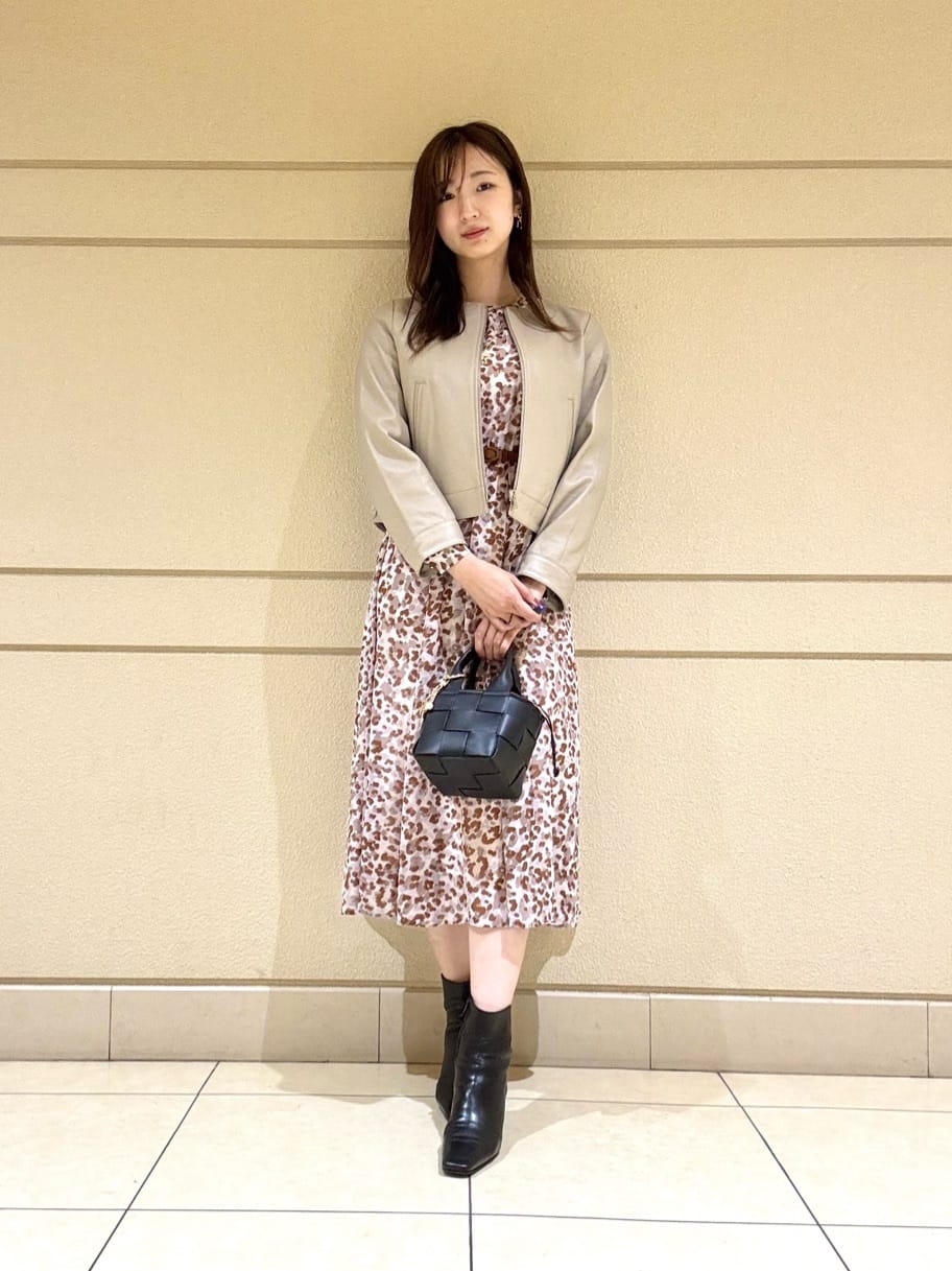 ANAYI | レオパードプリントフリルスリーブワンピース | Rakuten