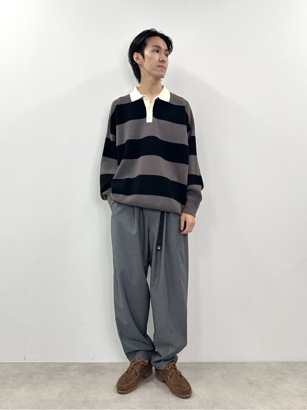 FREAK'S STORE | ビッグシルエット ボーダー ニット ラガーシャツ