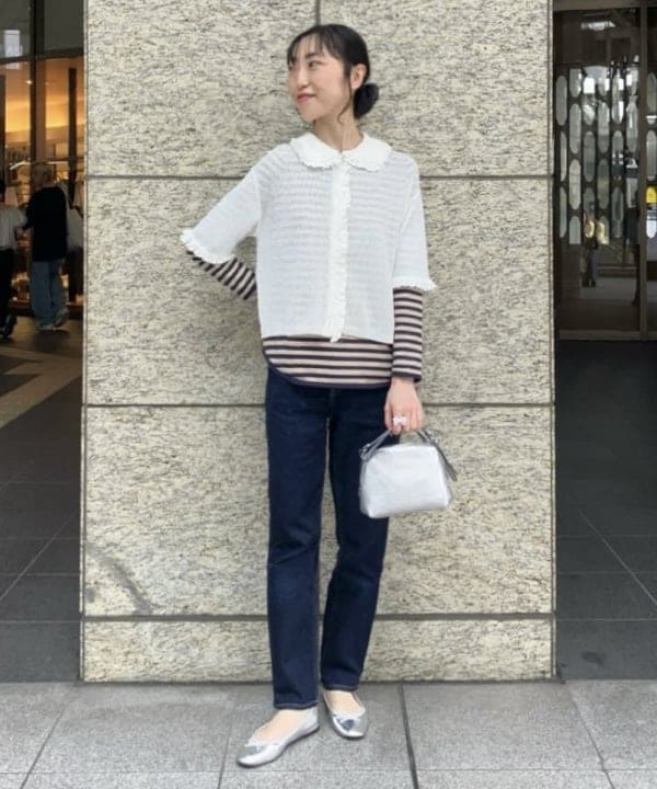 BEAMS WOMENのコットン天竺 ボーダー カットソーを使ったコーディネートを紹介します。｜Rakuten Fashion(楽天ファッション／旧楽天ブランドアベニュー)6270058