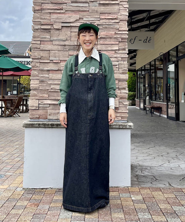 BEAMS OUTLETのデニム ジャンパースカートを使ったコーディネートを紹介します。｜Rakuten Fashion(楽天ファッション／旧楽天ブランドアベニュー)6270876