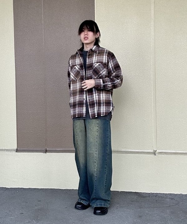 BEAMS HEARTのフェード ダメージ ネルシャツを使ったコーディネートを紹介します。｜Rakuten Fashion(楽天ファッション／旧楽天ブランドアベニュー)6271159