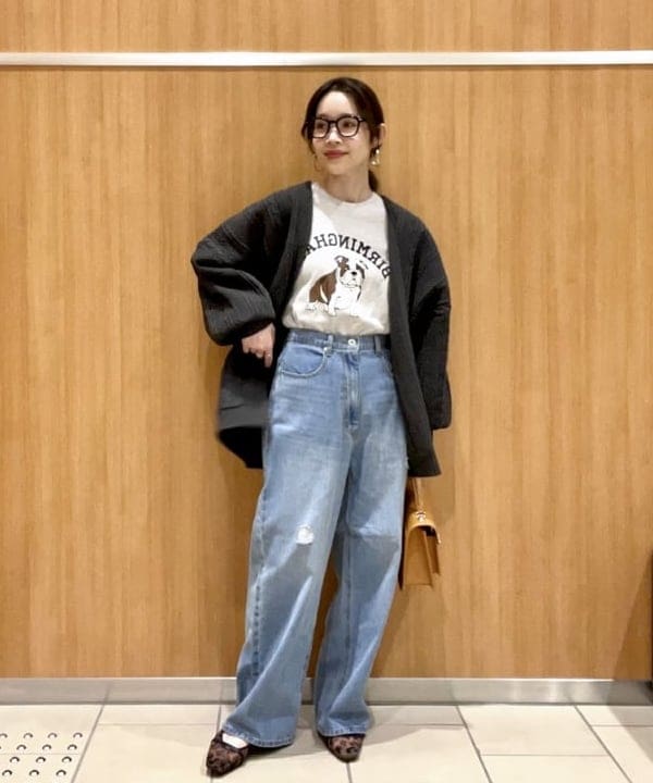 BEAMS HEARTの【手洗い可】ケーブル柄 着流し カーディガン 25AW ニット 秋 長袖 レディース オーバーサイズを使ったコーディネートを紹介します。｜Rakuten Fashion(楽天ファッション／旧楽天ブランドアベニュー)6271211