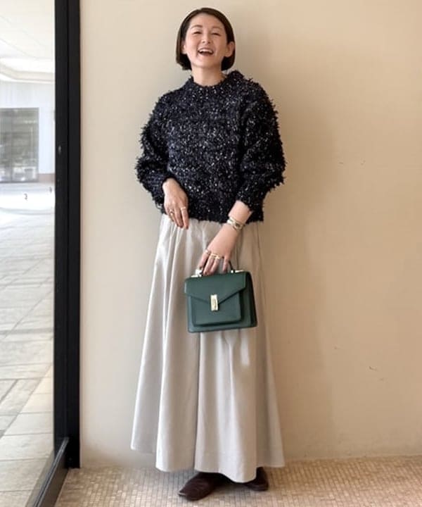 BEAMS HEARTのリボン * ノットヤーンニット 25AW 秋 レディース 長袖を使ったコーディネートを紹介します。｜Rakuten Fashion(楽天ファッション／旧楽天ブランドアベニュー)6271256