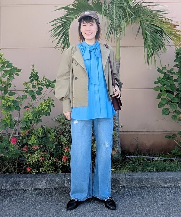 BEAMS HEARTの後ろ フレア ノーカラー ブルゾンを使ったコーディネートを紹介します。｜Rakuten Fashion(楽天ファッション／旧楽天ブランドアベニュー)6271275