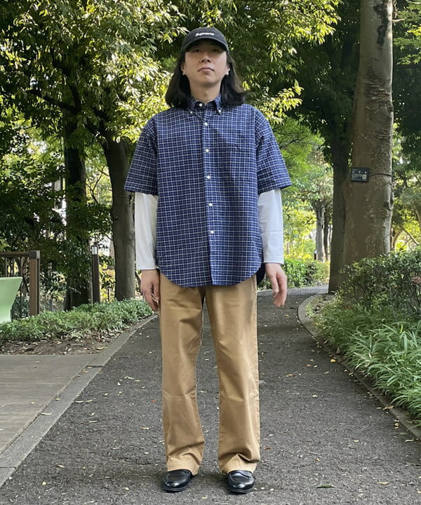 BEAMS MENのコットンライク ロングスリーブ カットソー(速乾・毛玉軽減)を使ったコーディネートを紹介します。｜Rakuten Fashion(楽天ファッション／旧楽天ブランドアベニュー)6271338