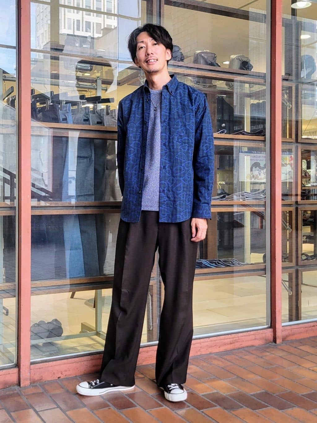 TAKEO KIKUCHIのチェックボーラーガーゼシャツを使ったコーディネートを紹介します。｜Rakuten Fashion(楽天ファッション／旧楽天ブランドアベニュー)6275357