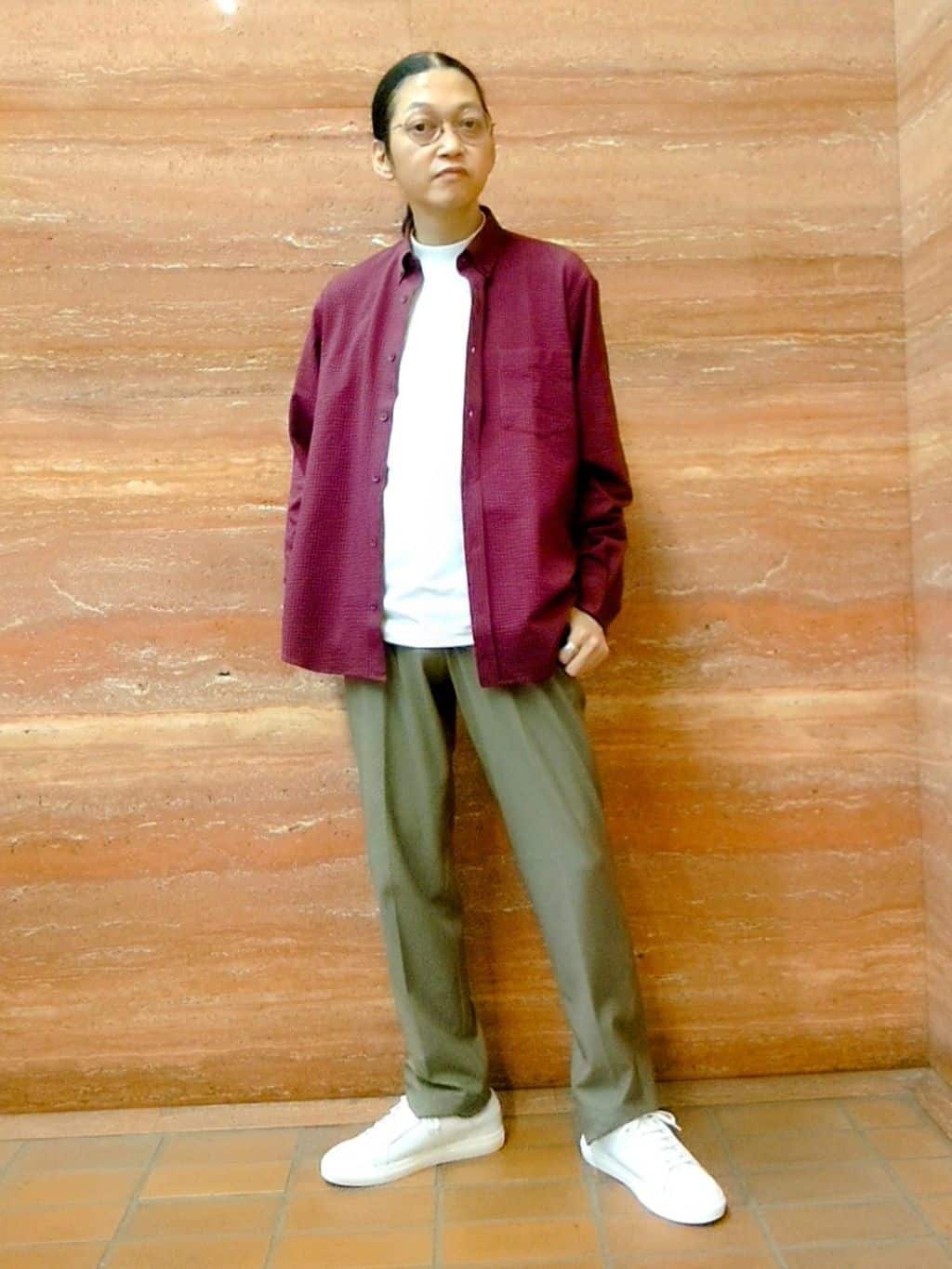 TAKEO KIKUCHIの【抗菌防臭/シーズンレス】シアサッカー ジャージシャツを使ったコーディネートを紹介します。｜Rakuten Fashion(楽天ファッション／旧楽天ブランドアベニュー)6275360