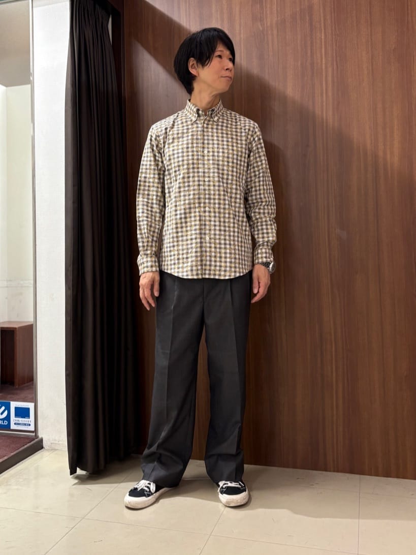 TAKEO KIKUCHIのチェックボーラーガーゼシャツを使ったコーディネートを紹介します。｜Rakuten Fashion(楽天ファッション／旧楽天ブランドアベニュー)6276132