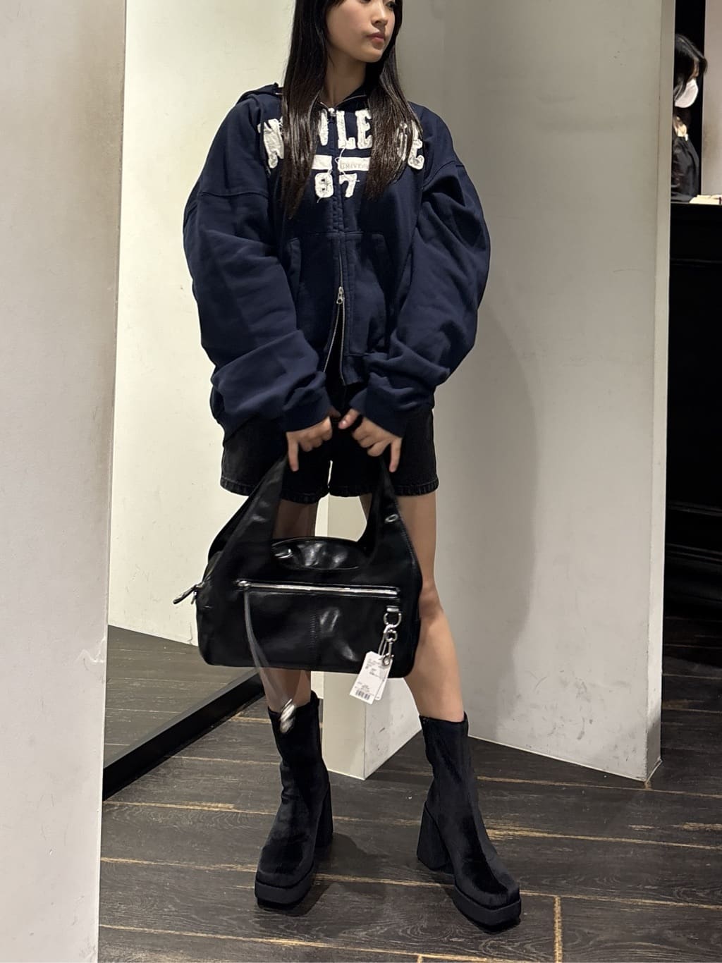 BP/MS COLLEGE LOGO ZIP フ―ディー MOUSSY | BP/MS COLLEGE LOGO ZIP フーディー (スウェット