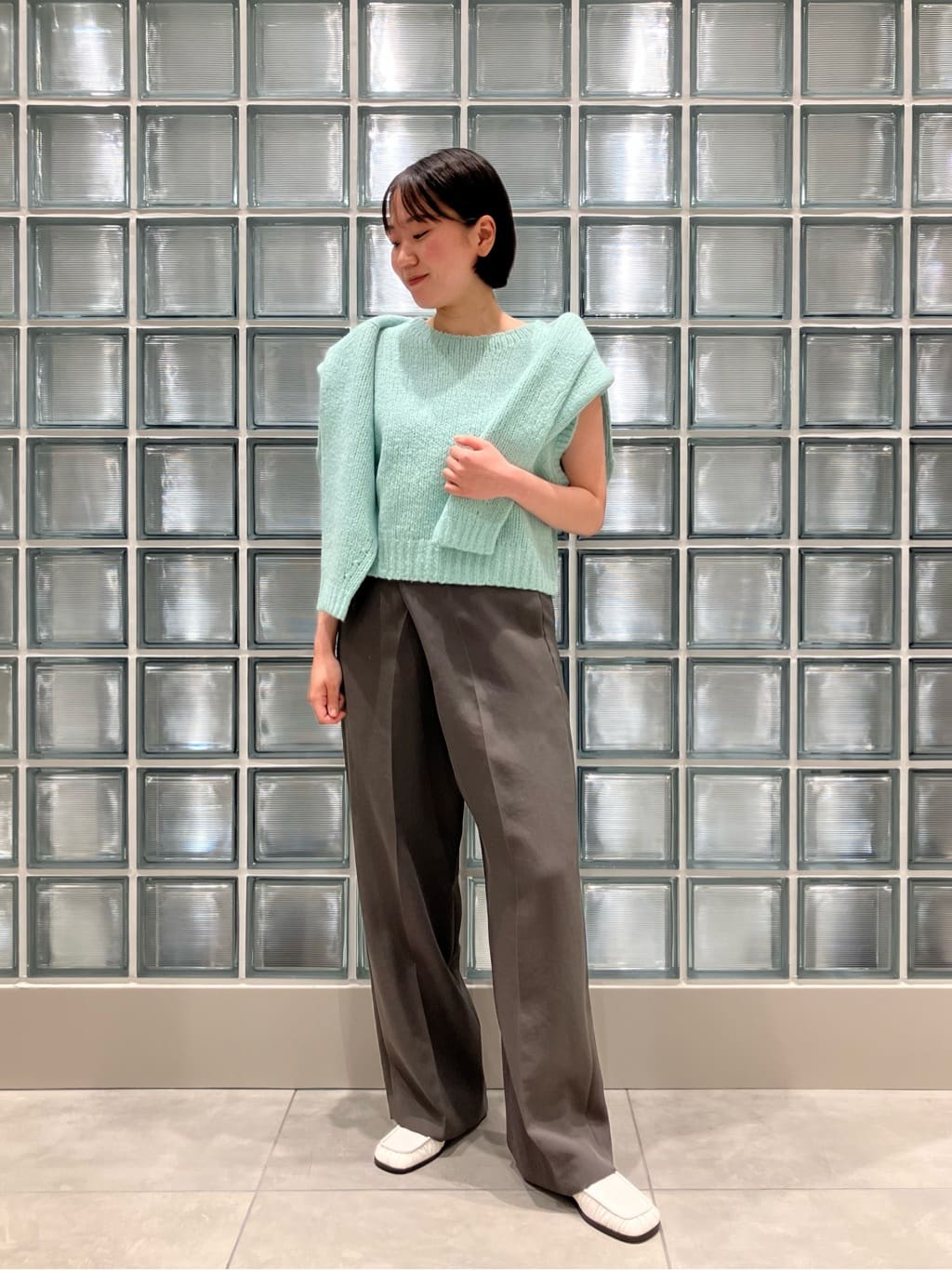＜conte＞ラップチノテーパードワイドパンツ３６新品タグ付き conte＞ラップ ワイドパンツ