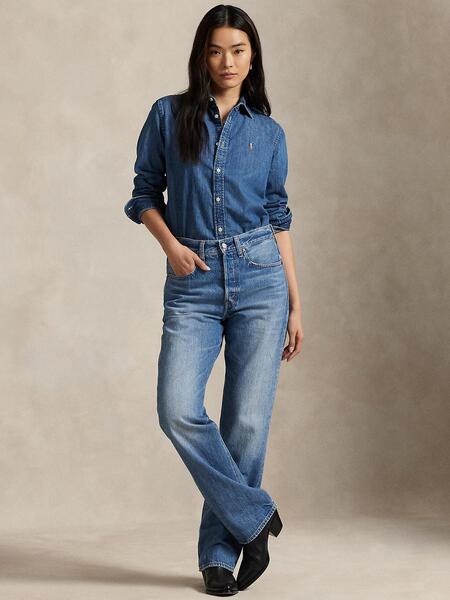 RALPH LAURENのスリム フィット デニム シャツを使ったコーディネートを紹介します。｜Rakuten Fashion(楽天ファッション／旧楽天ブランドアベニュー)6280752