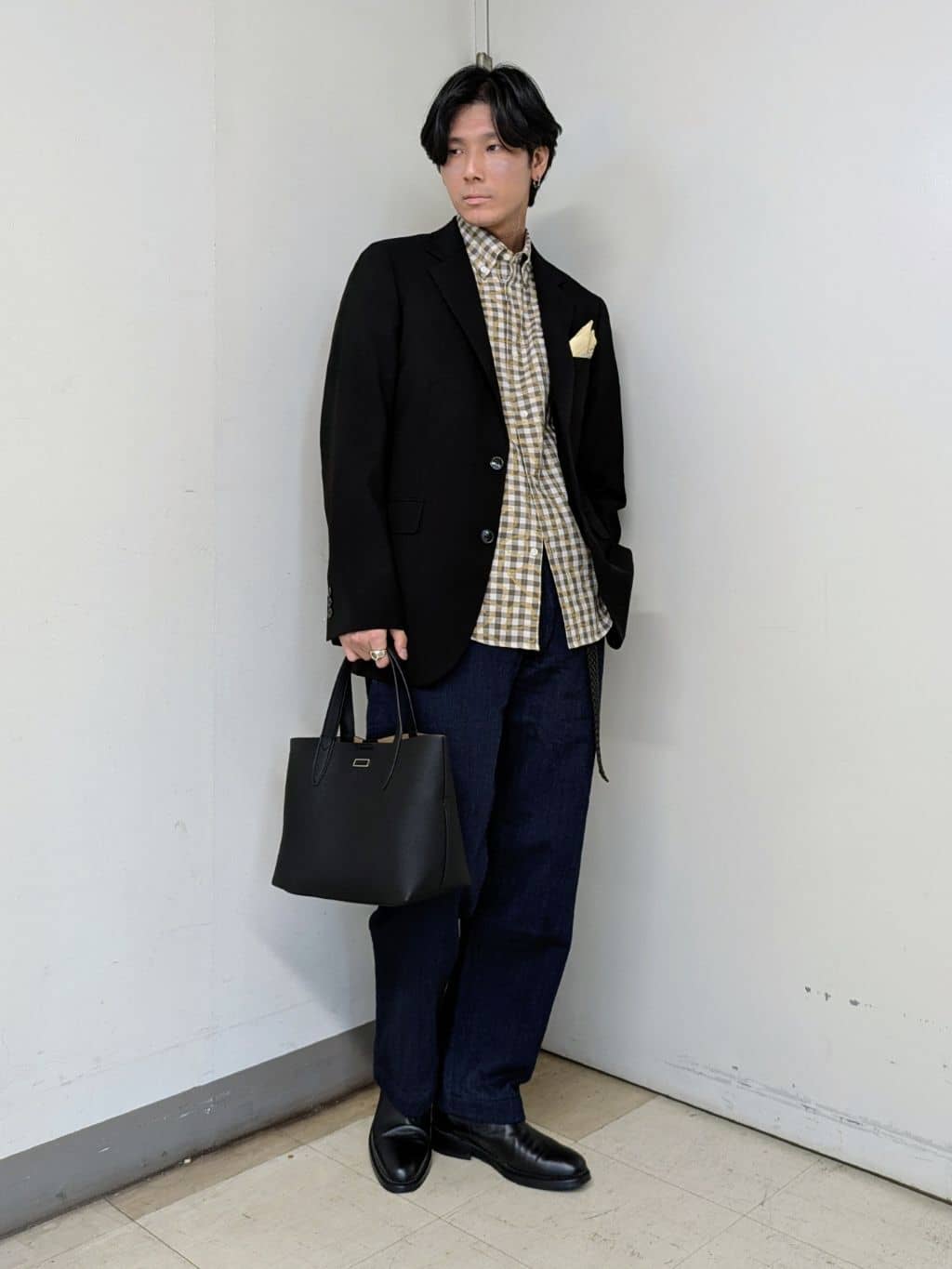 TAKEO KIKUCHIのチェックボーラーガーゼシャツを使ったコーディネートを紹介します。｜Rakuten Fashion(楽天ファッション／旧楽天ブランドアベニュー)6282084