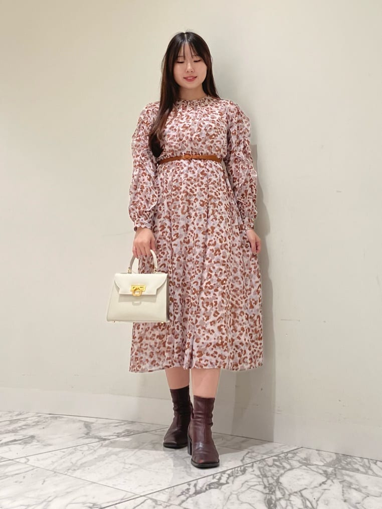 ANAYI | レオパードプリントフリルスリーブワンピース | Rakuten