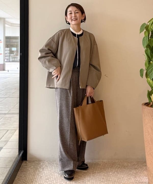 BEAMS HEARTの【洗濯機洗い可】配色 バンドカラー ブラウス 25AW 長袖 オンオフ兼用 通勤 お仕事を使ったコーディネートを紹介します。｜Rakuten Fashion(楽天ファッション／旧楽天ブランドアベニュー)6294530