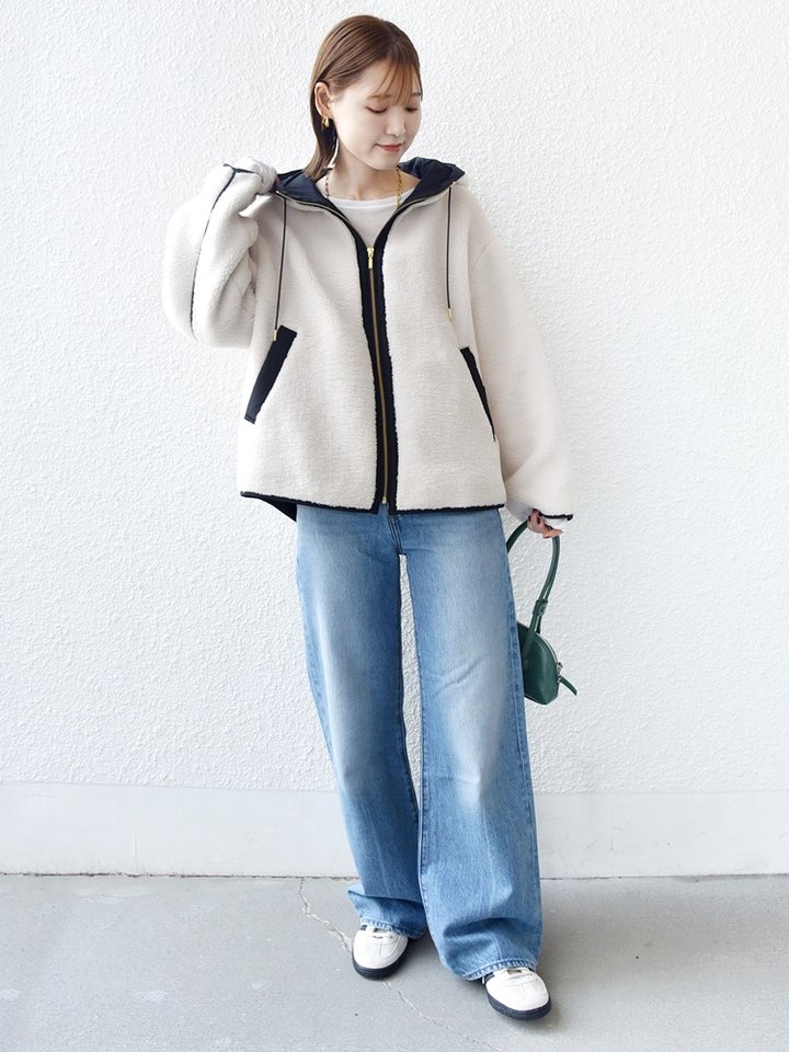 SHIPS | 【WEB限定】ボア 配色 フード ブルゾン | Rakuten Fashion